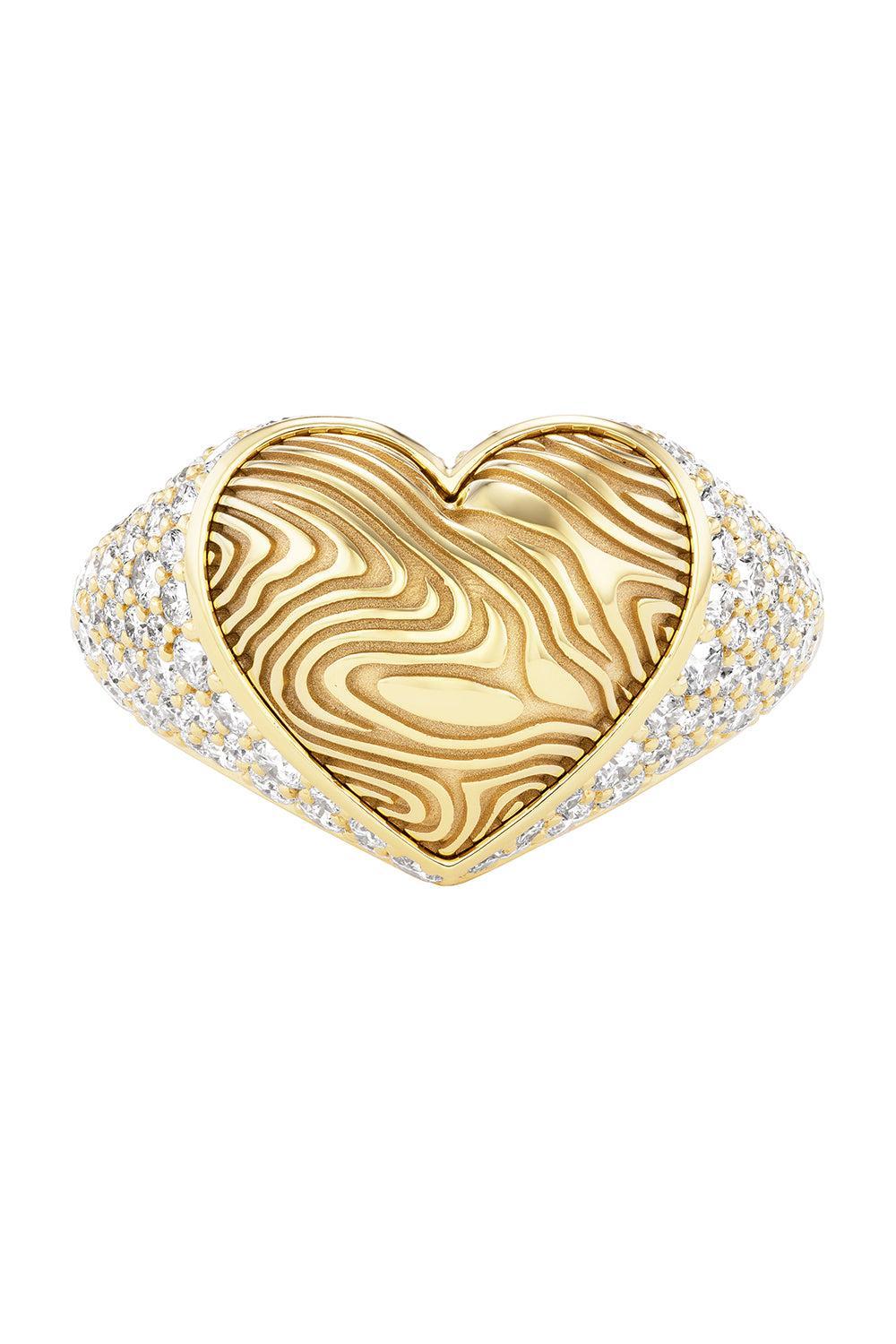 Diamond Heart Ripple Ring-YELLOW GOLD-7-JEWELRYFINE JEWELRING-EMILY P WHEELER
