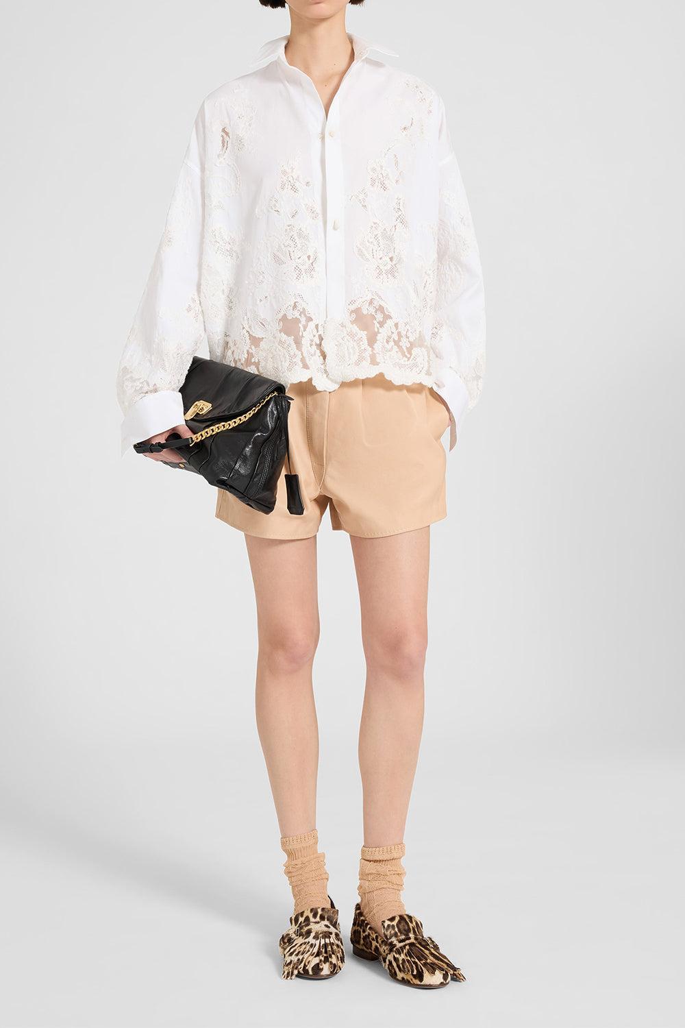 Long Sleeve Embroidered Shirt-WHITE-36-CLOTHINGTOPBLOUSE-ERMANNO SCERVINO