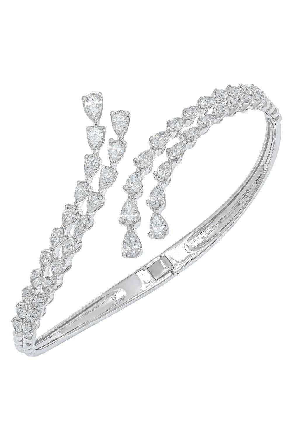 Diamond Open Wrap Bracelet-WHITE GOLD-JEWELRYFINE JEWELBRACELET O-ARZANO