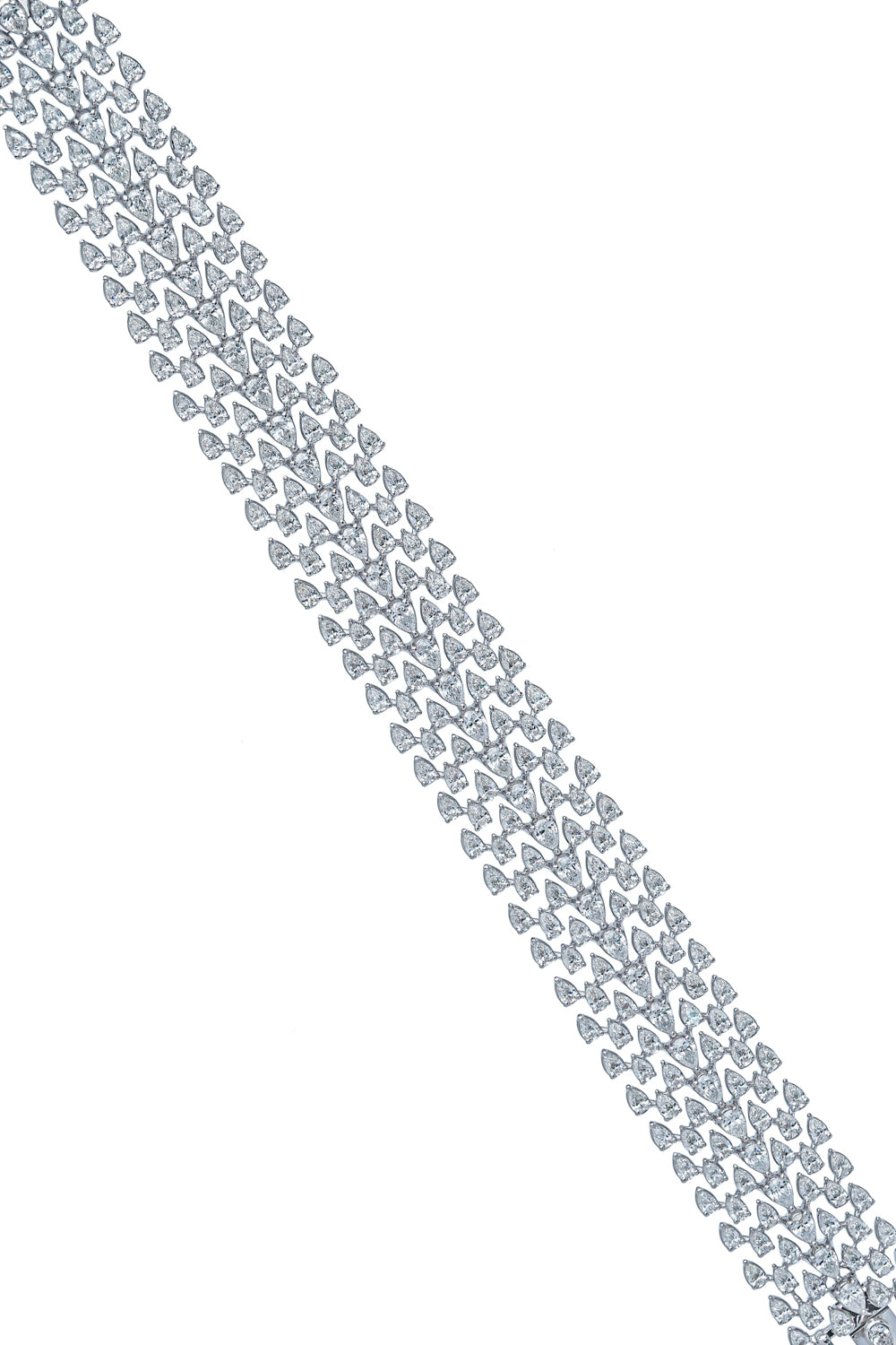 Diamond Teardrop Bracelet-WHITE GOLD-7-JEWELRYFINE JEWELBRACELET O-ARZANO