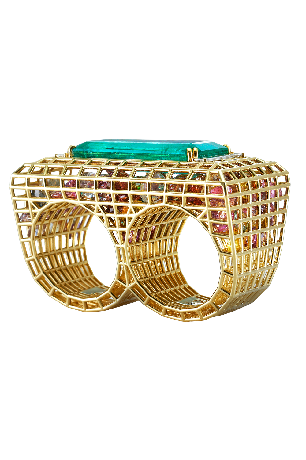 Emerald Double Cagey Ring