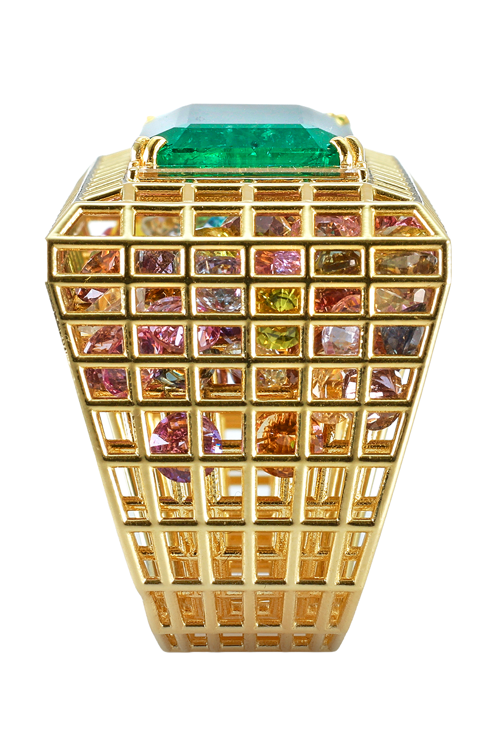 Emerald Double Cagey Ring