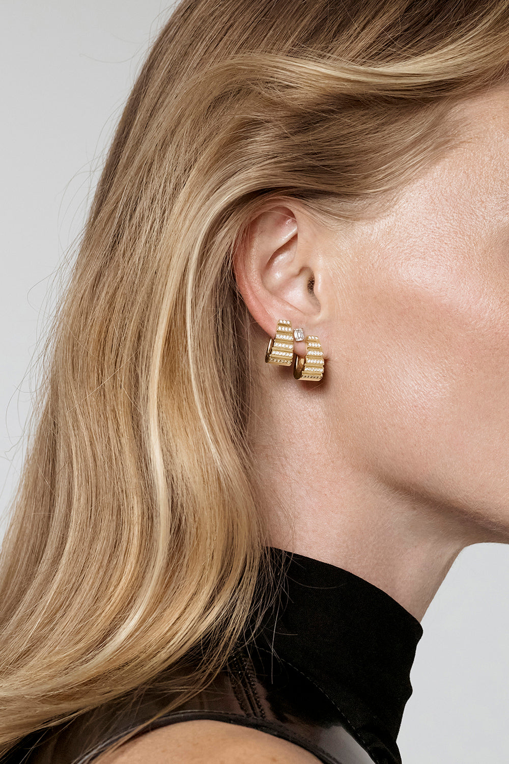 Diamond Escalier Hoop Earrings