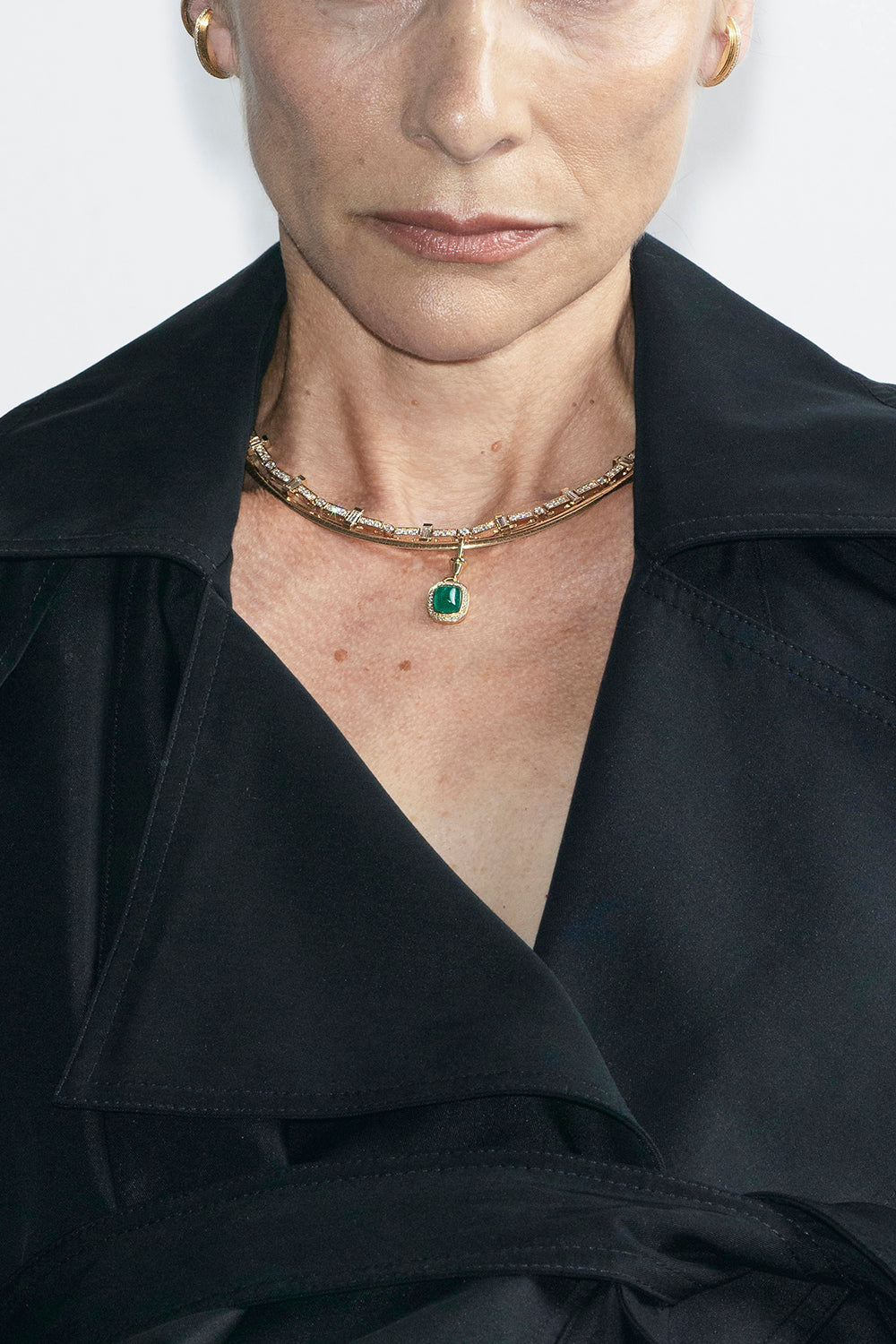 Diamond Scattered Bar Tennis Necklace