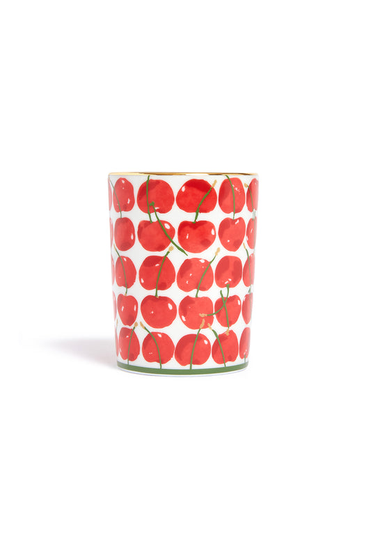 LA DOUBLEJ-Decorative Cup - Cherries Ivory-CHERRIES