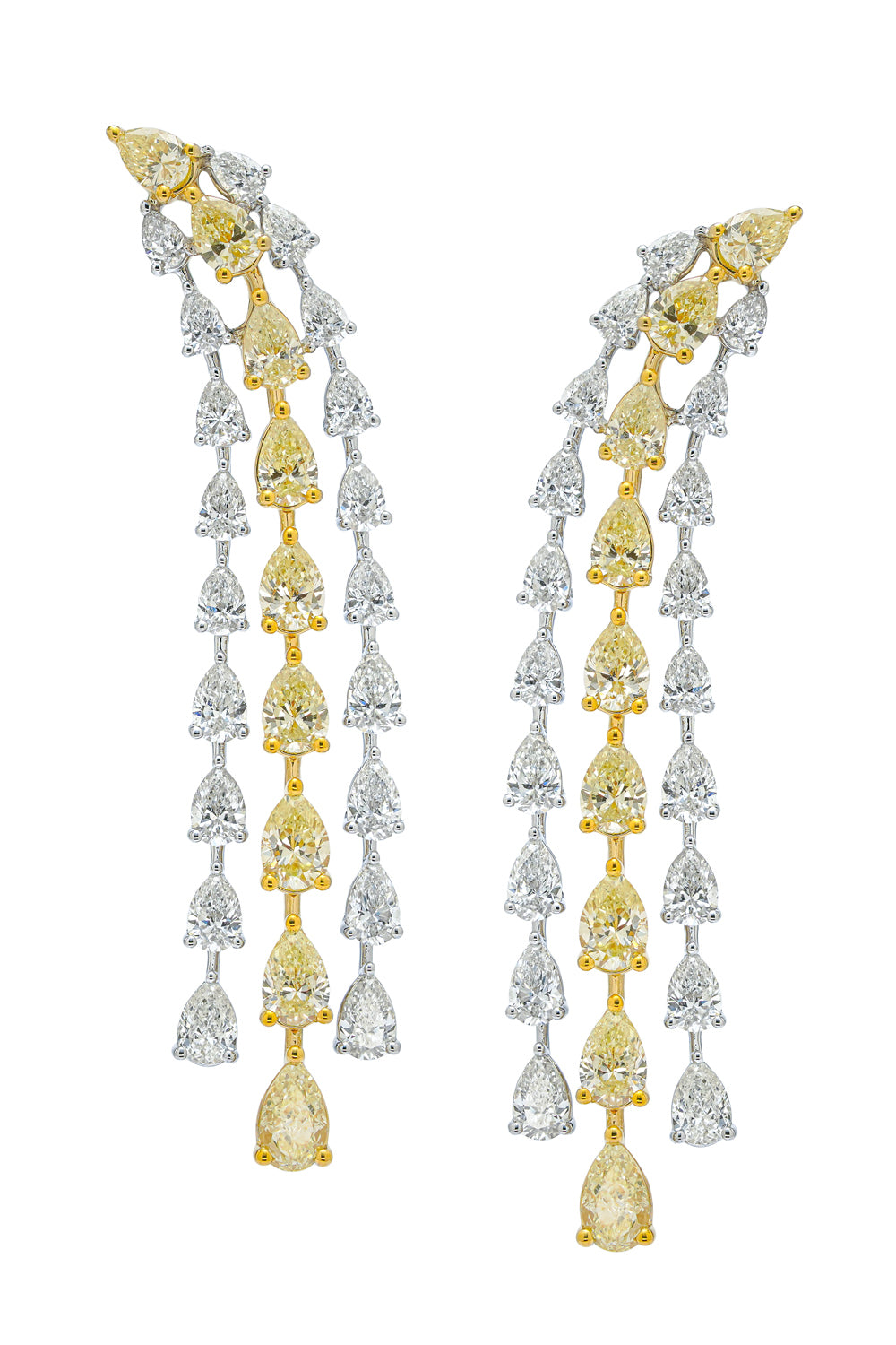 Diamond Triple Row Earrings