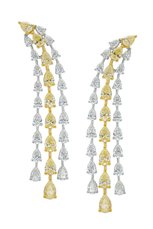 Diamond Triple Row Earrings