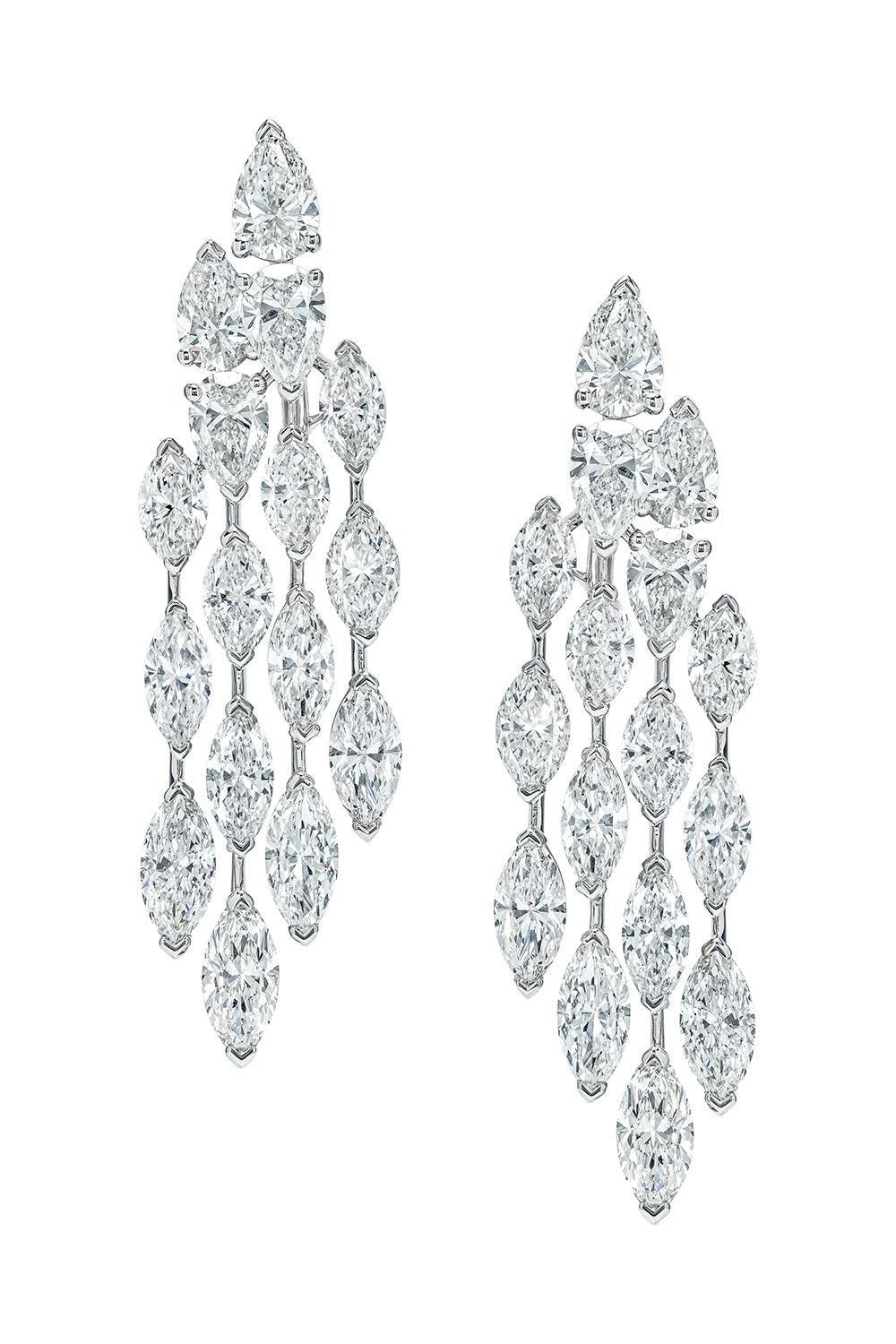 Raindrop Diamond Earrings-WHITE GOLD-JEWELRYFINE JEWELEARRING-ARZANO