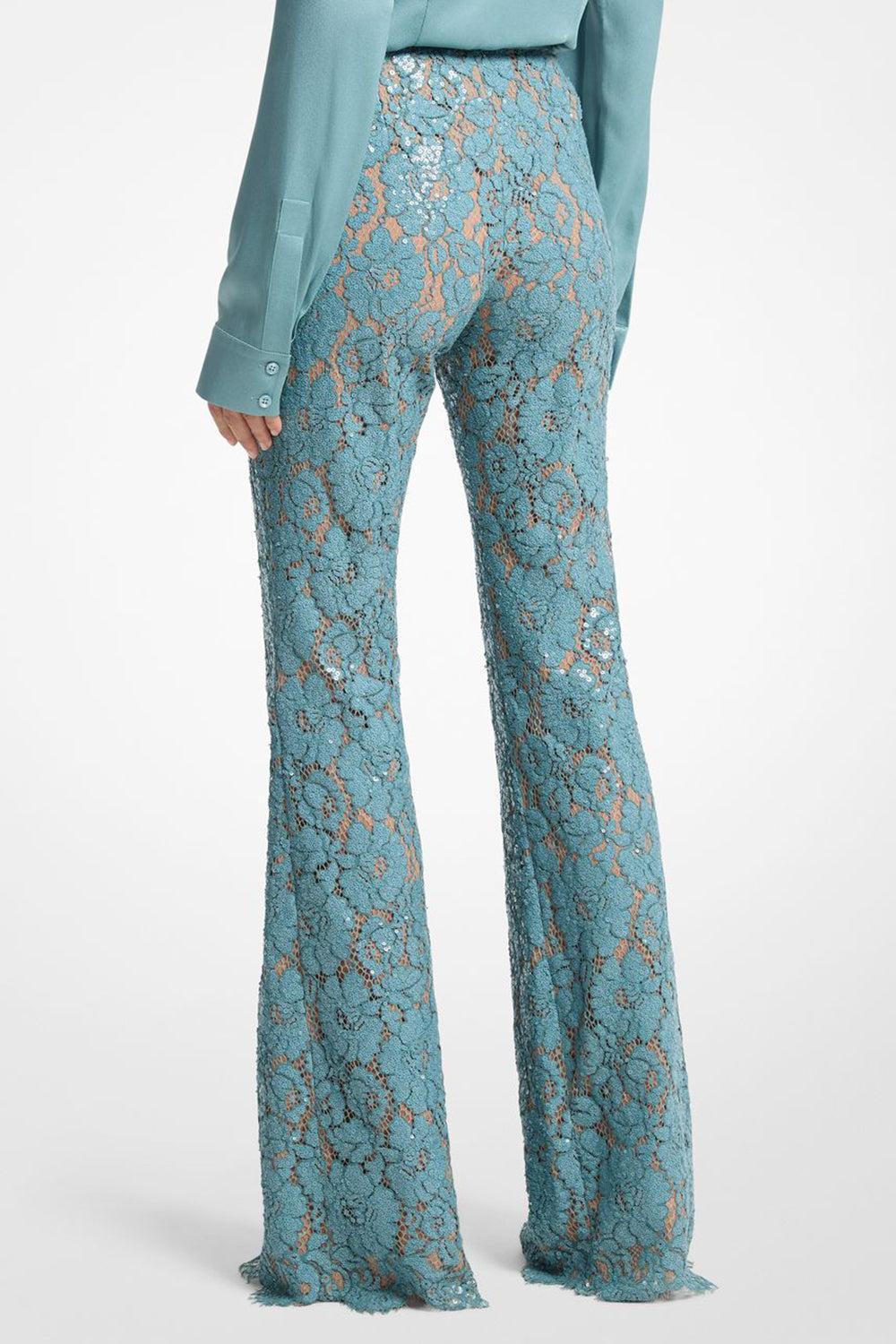 Embroidered Bootleg Pant-SEAGLASS-4-CLOTHINGPANTEVENING-MICHAEL KORS COLLECTION