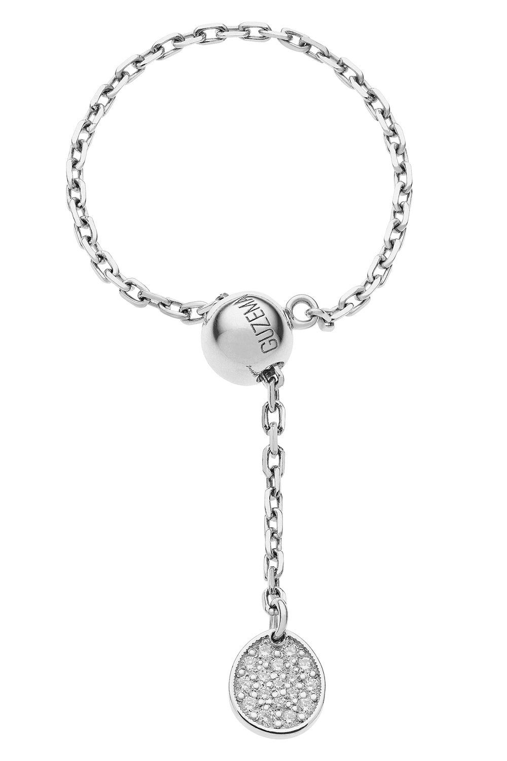 Diamond Flat Charm Transformer Ring - White Gold