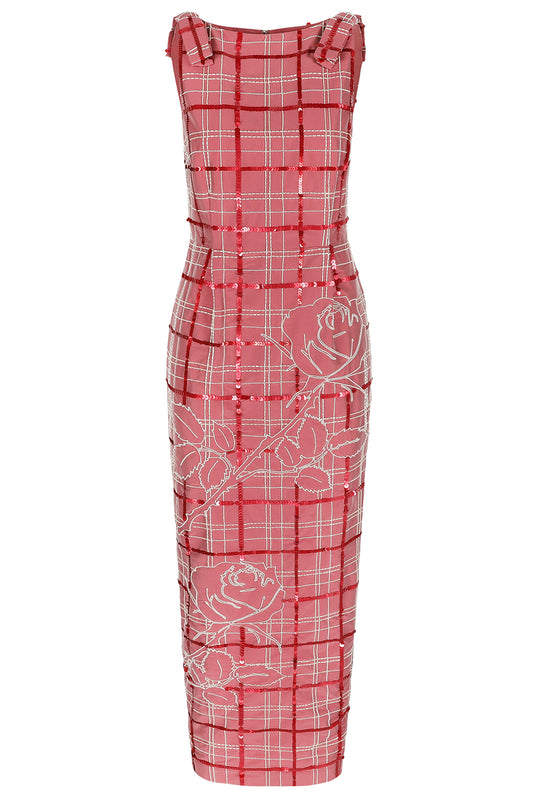 Lene Embroidered Tartan Dress