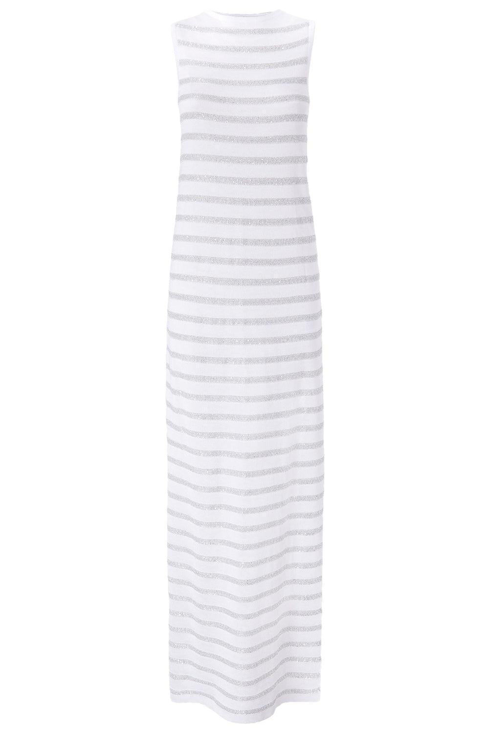 Crewneck Sleeveless Long Dress-WH/SILVR-38-CLOTHINGDRESSCASUAL-MISSONI