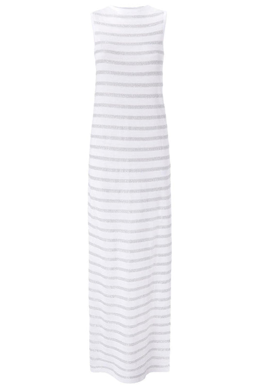 Crewneck Sleeveless Long Dress-WH/SILVR-38-CLOTHINGDRESSCASUAL-MISSONI