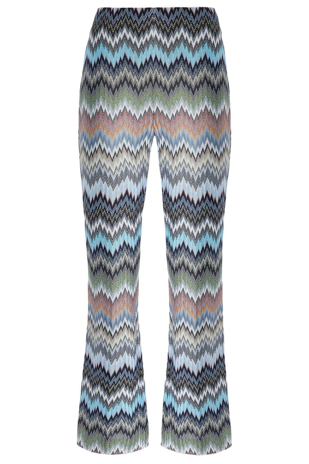 Wide Leg Knit Trousers - Mulitcolor Blue-MLTIBLUE-38-CLOTHINGPANTWIDE LEG-MISSONI