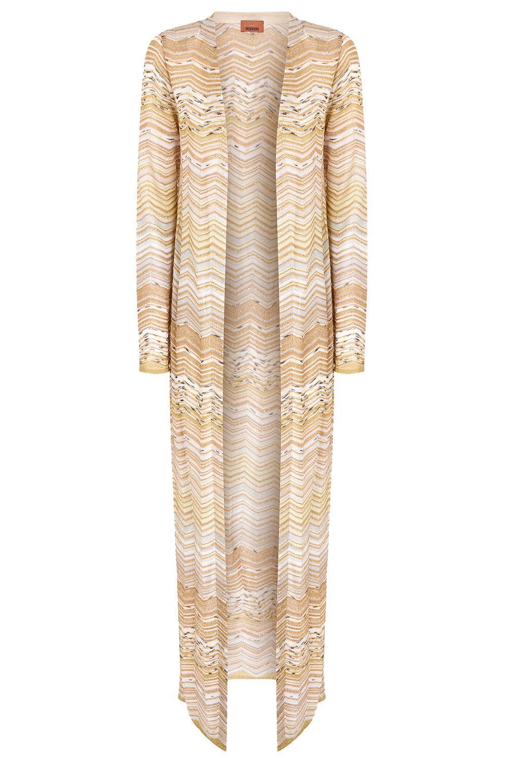 Long Knit Cardigan - Gold-LTGLDMLT-40-CLOTHINGTOPCARDIGAN-MISSONI
