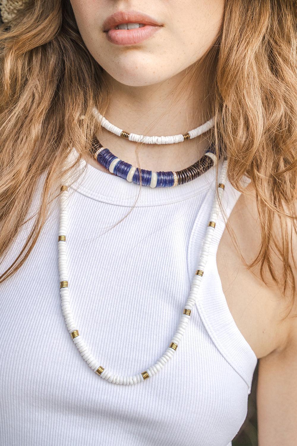 Bianca Lungo Hematite Necklace-WHITE-JEWELRYBOUTIQUENECKLACE O-HIJAS DE PUKA