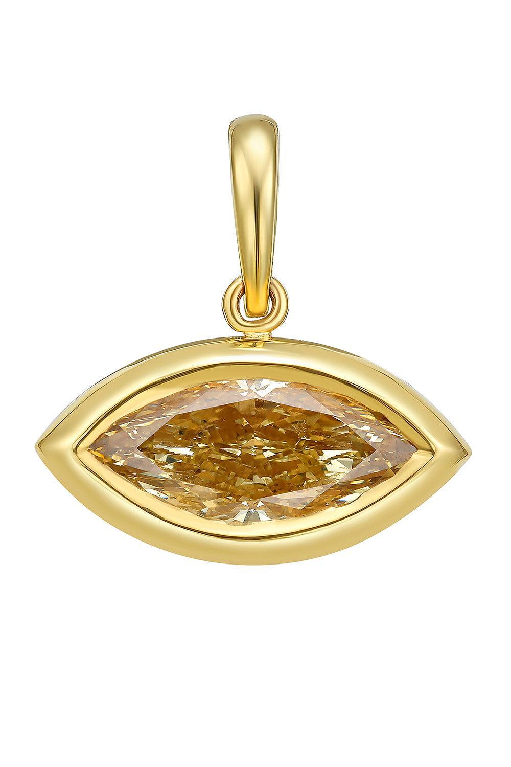 Marquise Diamond Charm Necklace-YELLOW GOLD-JEWELRYFINE JEWELNECKLACE O-RARE COLORS BY NAMDAR