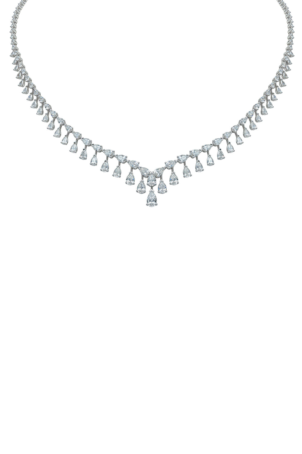 Diamond Tiara Necklace-WHITE GOLD-15-JEWELRYFINE JEWELNECKLACE O-ARZANO