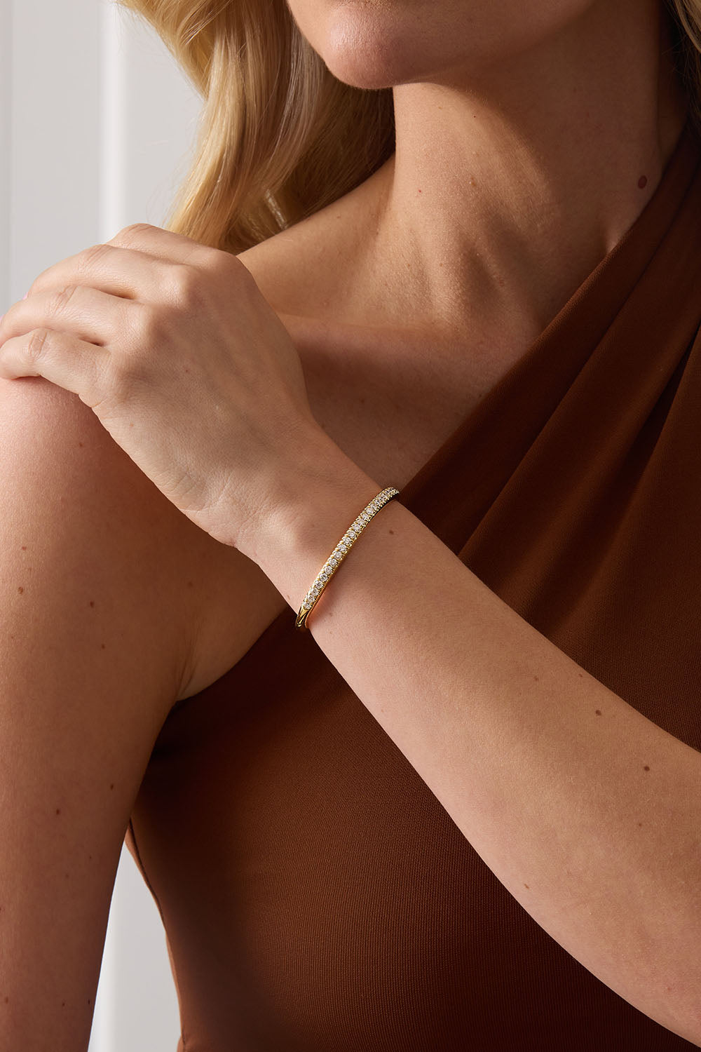 Diamond Dujour Oval Bangle Bracelet