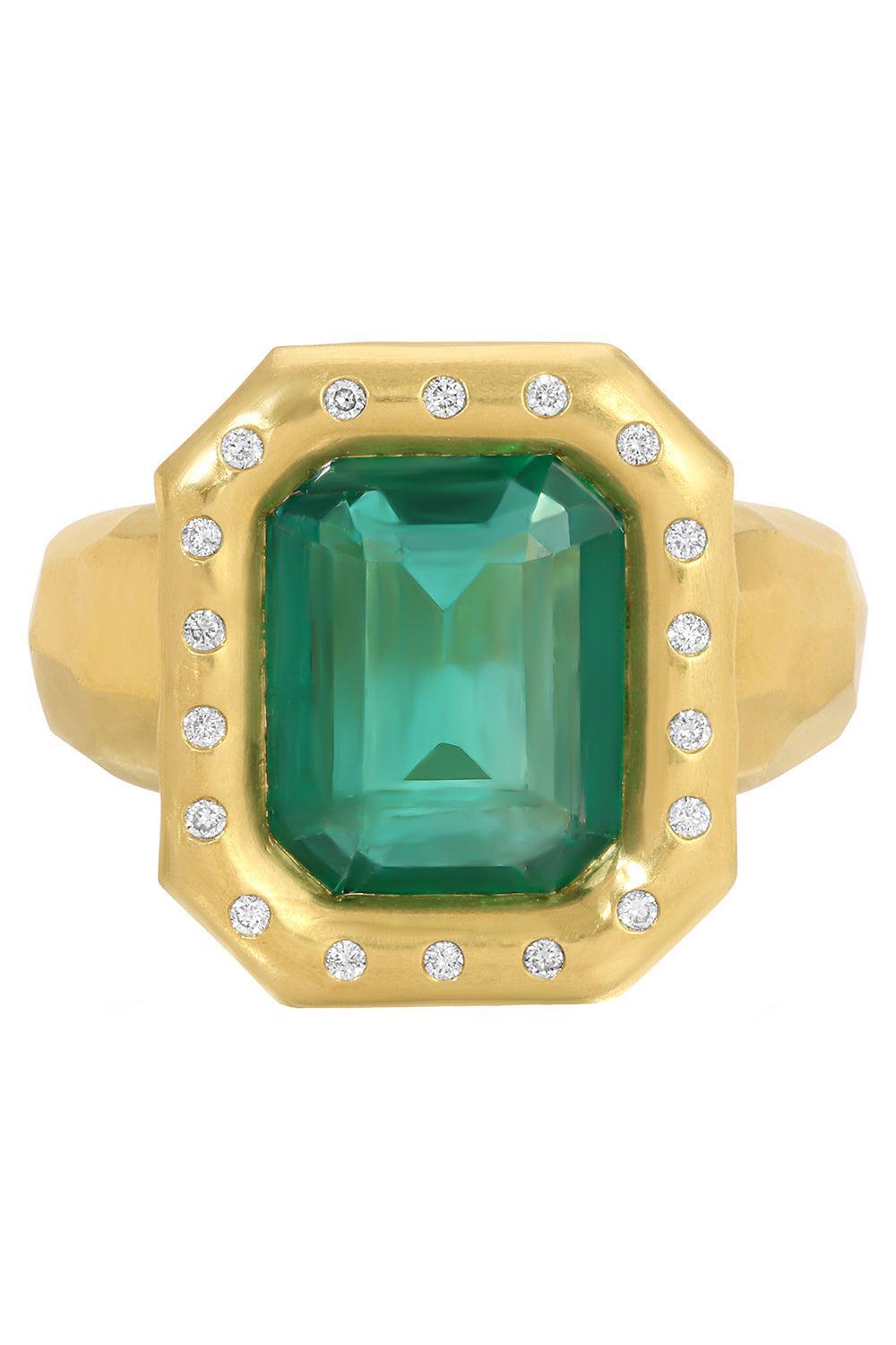 Diamond Emerald Mirage Ring-YELLOW GOLD-7-JEWELRYFINE JEWELRING-OCTAVIA ELIZABETH