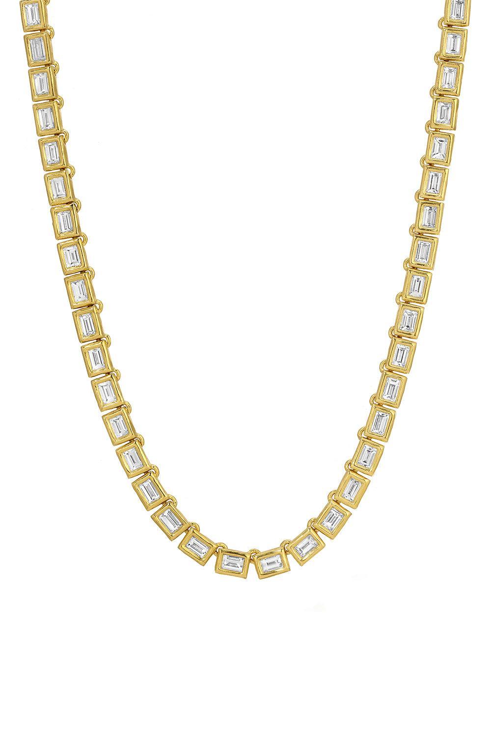 Diamond Baguette Nesting Gem Tennis Necklace-YELLOW GOLD-16-JEWELRYFINE JEWELNECKLACE O-OCTAVIA ELIZABETH