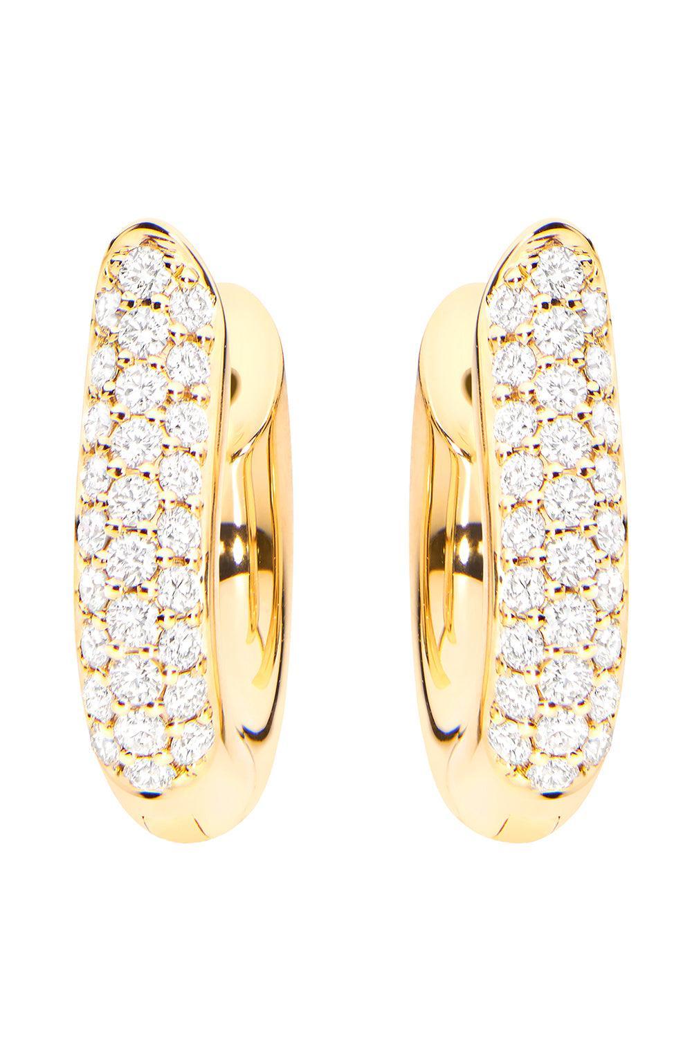 Diamond Medium Signature Drop Hoop Earrings-YELLOW GOLD-JEWELRYFINE JEWELEARRING-TAMARA COMOLLI