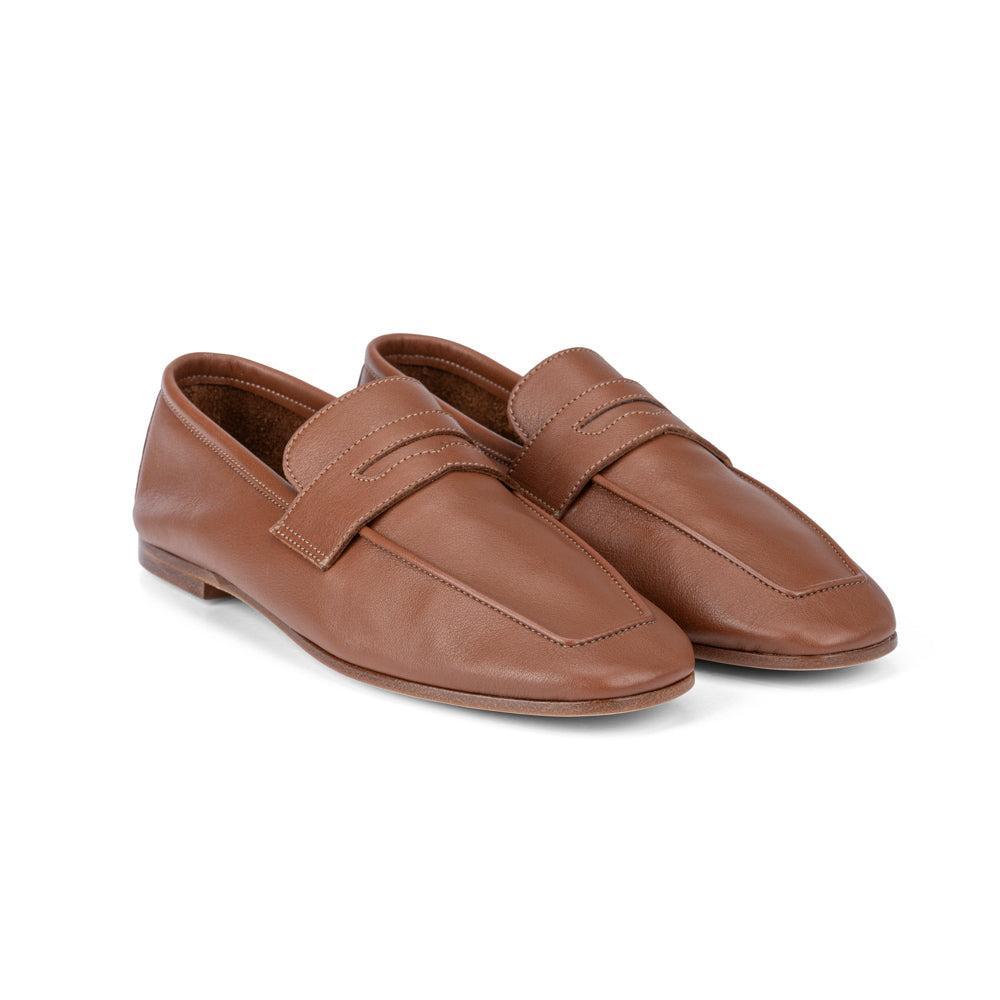 Essenziale Leather Loafer - Latte-BROWN-36-SHOEFLAT SHOE-SOPHIQUE