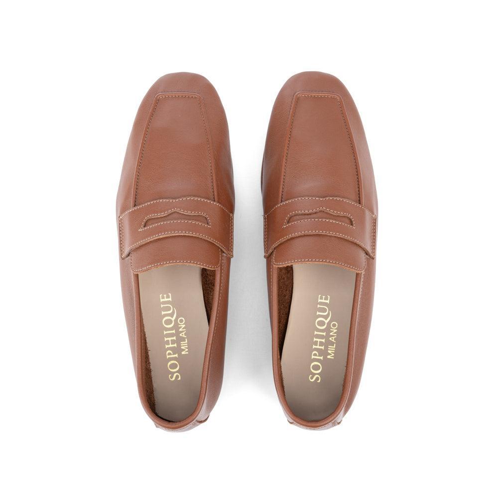 Essenziale Leather Loafer - Latte-BROWN-36-SHOEFLAT SHOE-SOPHIQUE