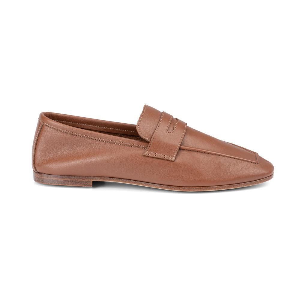 Essenziale Leather Loafer - Latte-BROWN-36-SHOEFLAT SHOE-SOPHIQUE