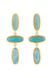Amazonite Turquoise Larimar Earrings-BLUE-JEWELRYBOUTIQUEEARRING-SYLVIA TOLEDANO