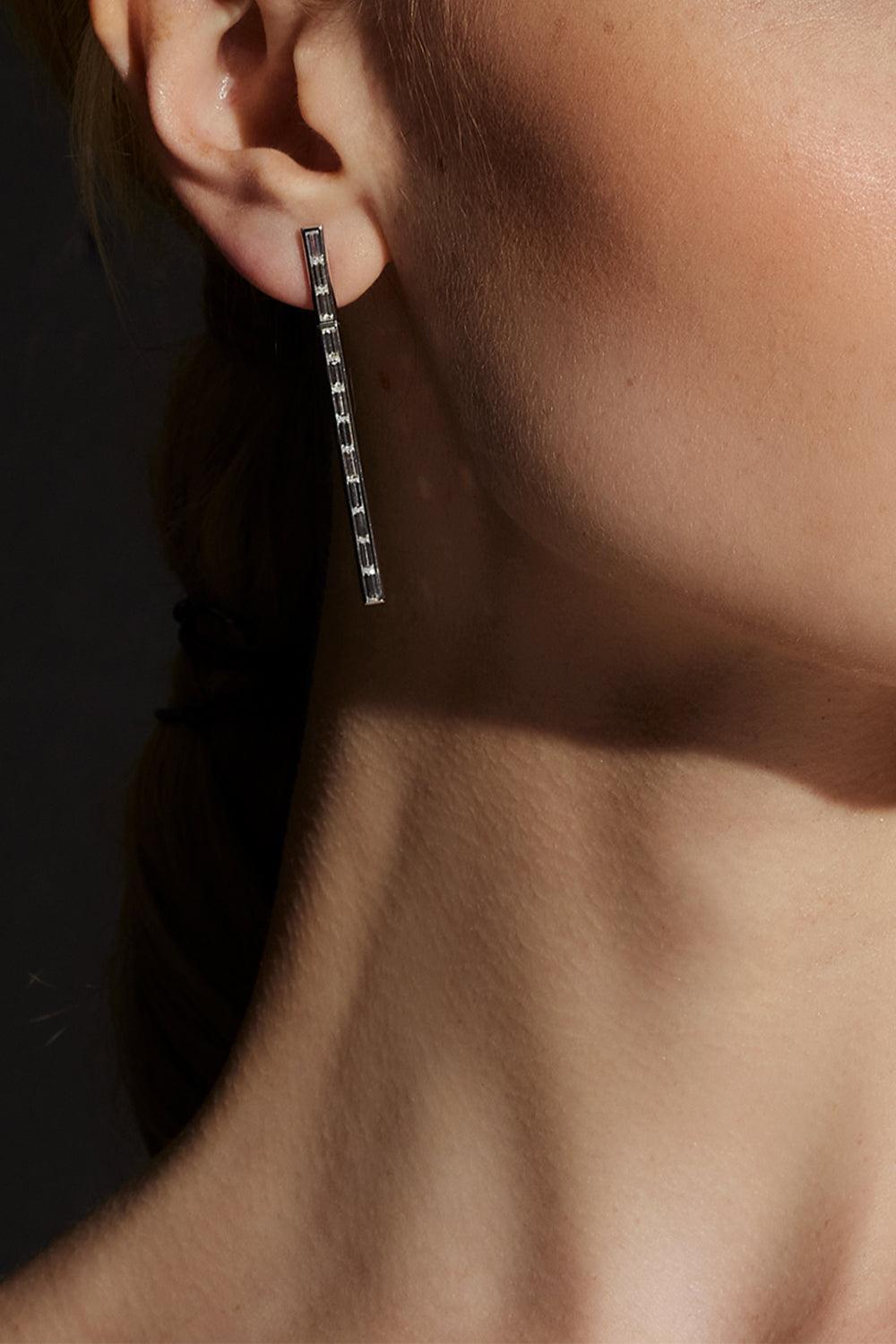 Diamond Baguette Keynes Drop Earrings-WHITE GOLD-JEWELRYFINE JEWELEARRING-WALTERS FAITH