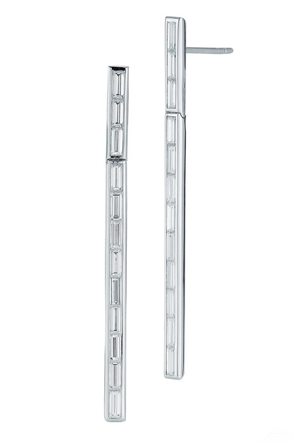 Diamond Baguette Keynes Drop Earrings-WHITE GOLD-JEWELRYFINE JEWELEARRING-WALTERS FAITH