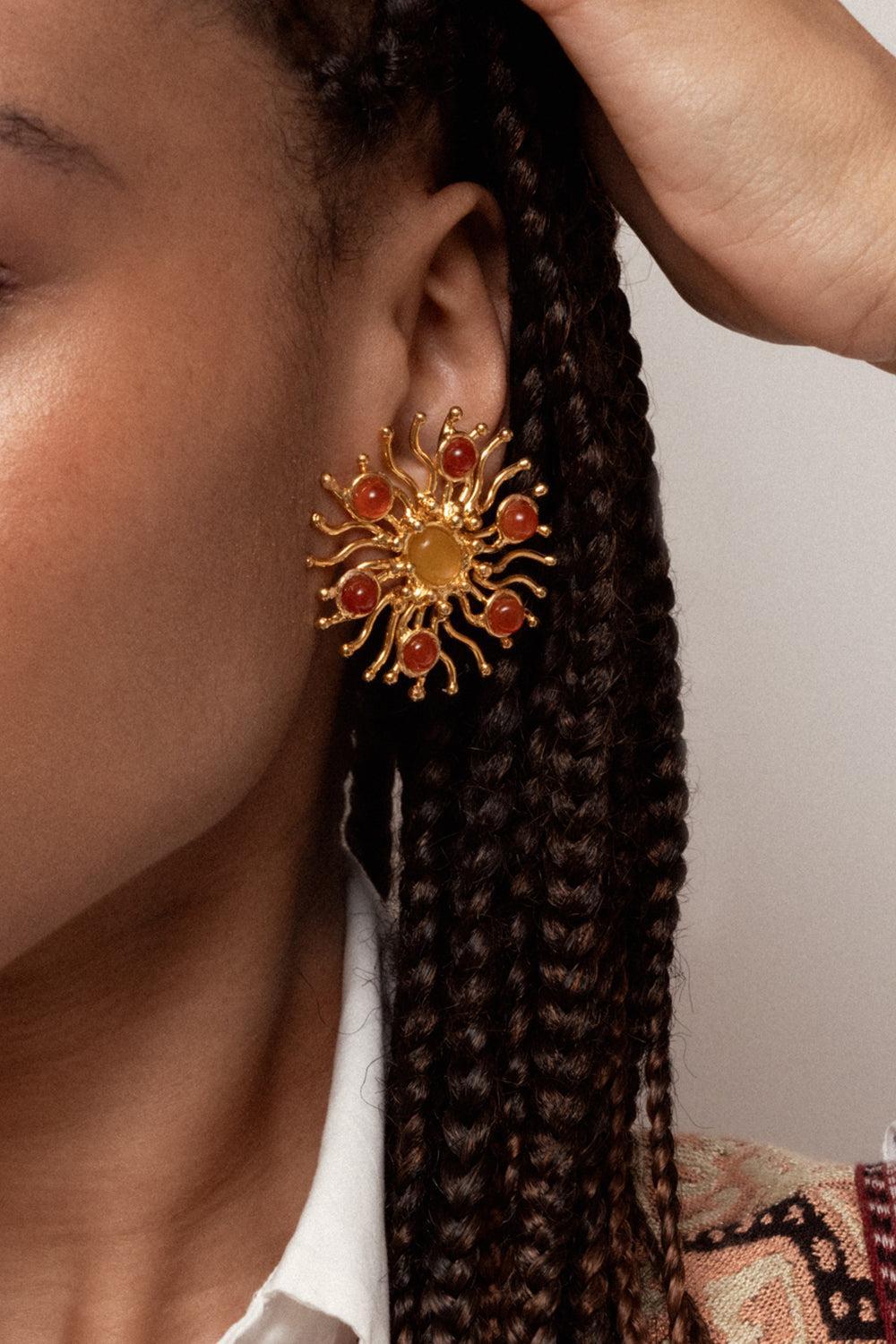 Carnaline Sunshine Earrings-YELLOW-JEWELRYBOUTIQUEEARRING-SYLVIA TOLEDANO