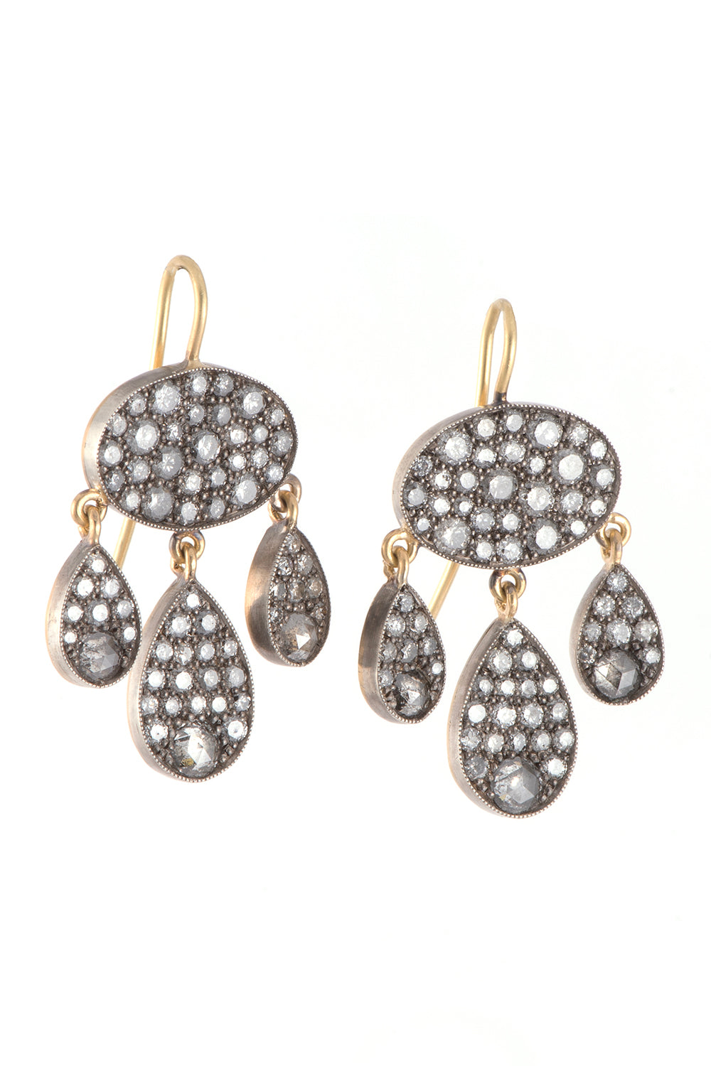 Grey Diamond Baby Dangle Earrings