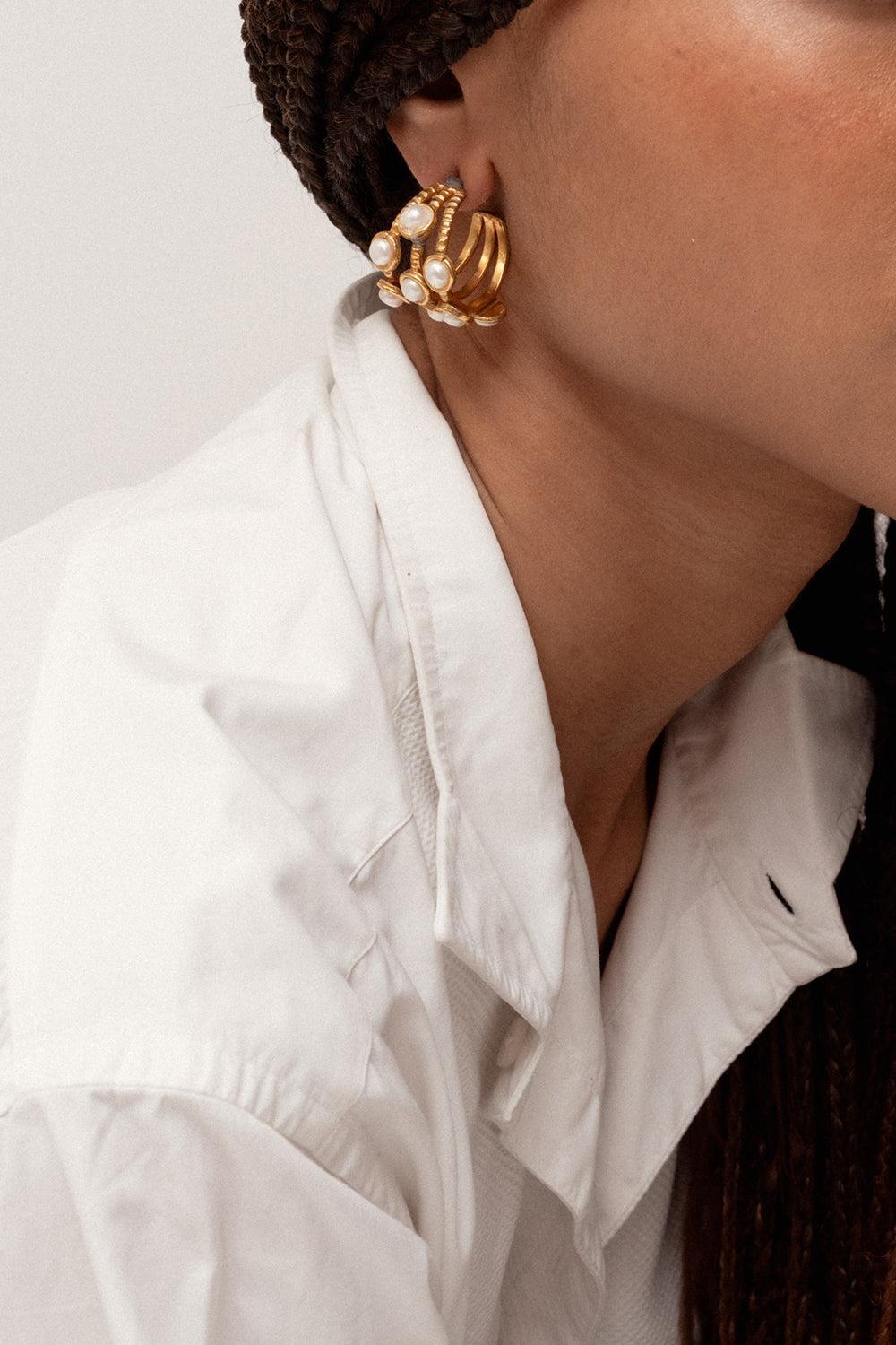 Thalits Pearl Earrings-YELLOW-JEWELRYBOUTIQUEEARRING-SYLVIA TOLEDANO