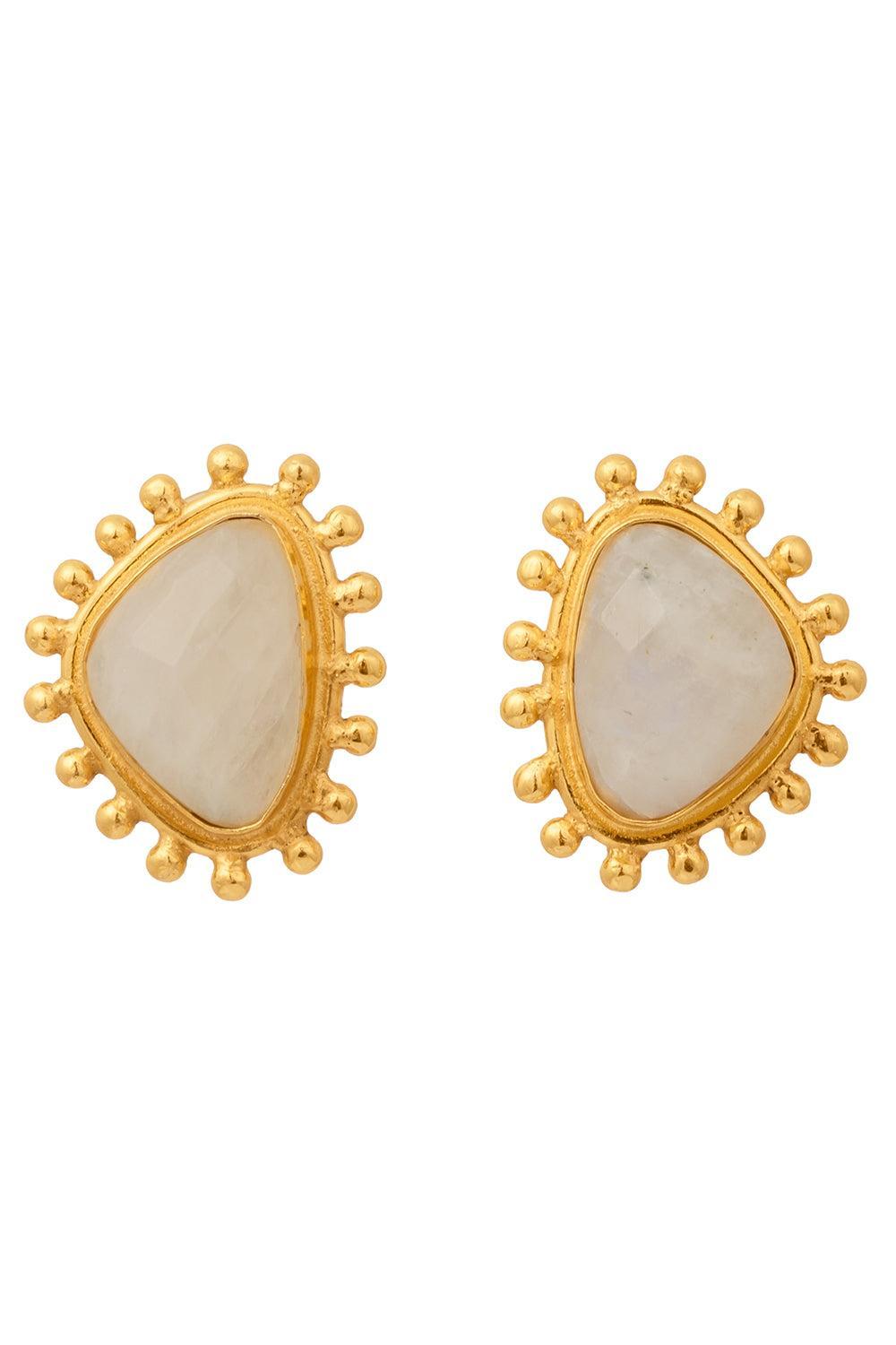 Moonstone Dot Earrings-YELLOW-JEWELRYBOUTIQUEEARRING-SYLVIA TOLEDANO
