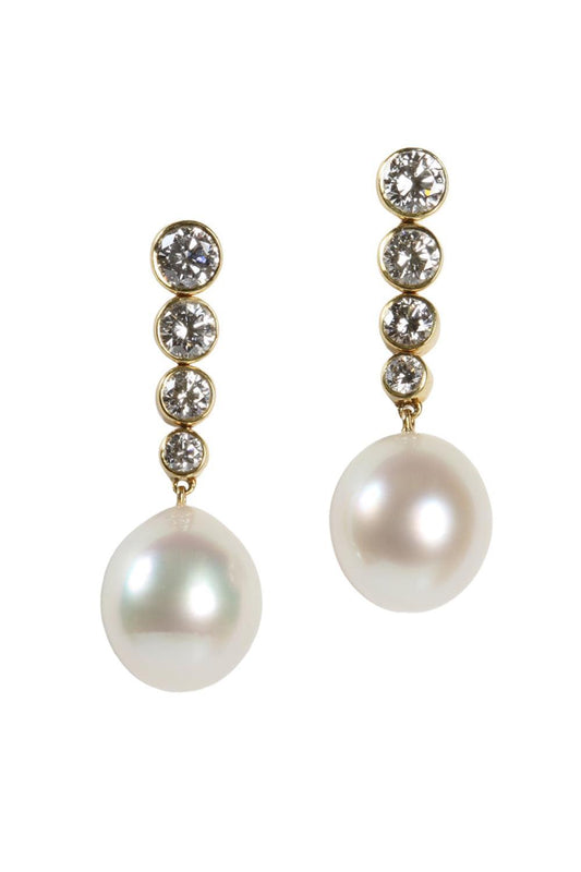South Sea Pearl Diamond Earrings-YELLOW GOLD-JEWELRYFINE JEWELEARRING-ASSAEL