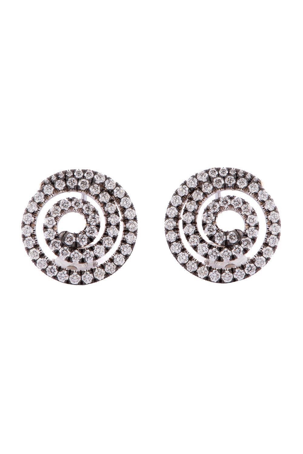 Diamond Swirl Earrings-YELLOW GOLD-JEWELRYFINE JEWELEARRING-SYLVA & CIE