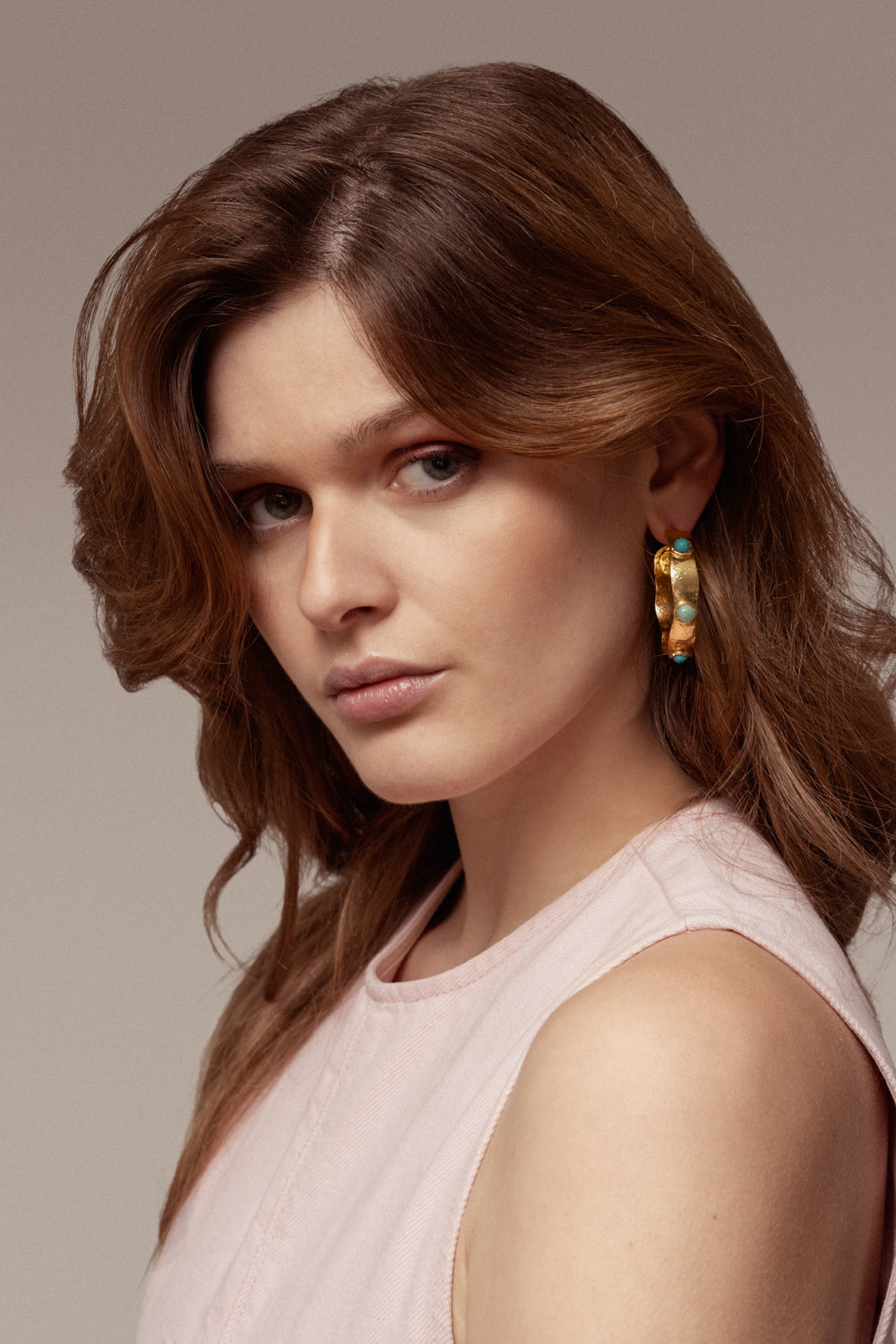 Turquoise Bianca Hoop Earrings