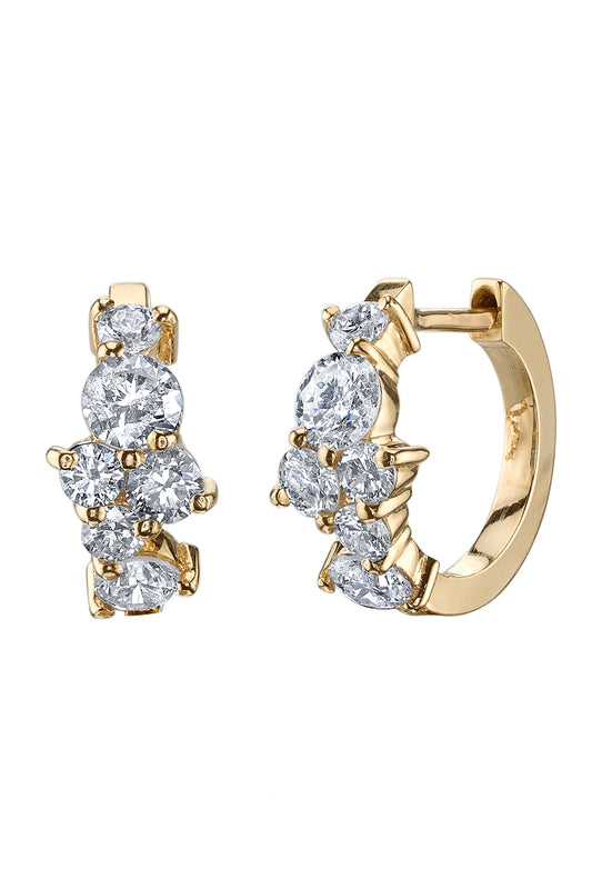 Diamond Cocktail Huggie Earrrings