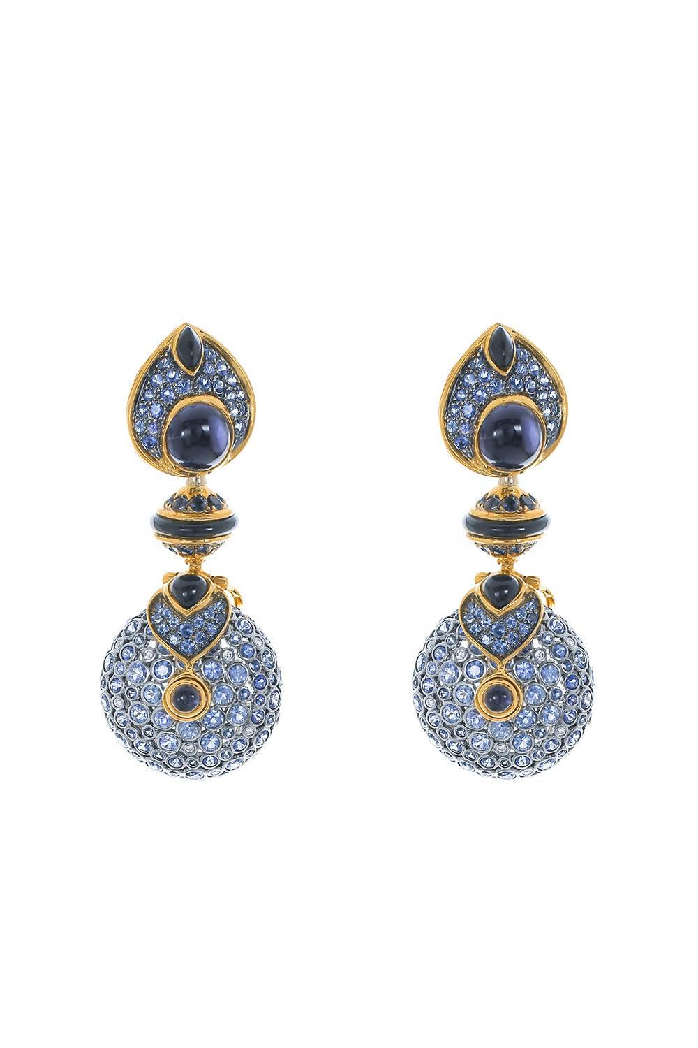 Limited Edition Blue Pneu Earrings-YELLOW GOLD-JEWELRYFINE JEWELEARRING-MARINA B