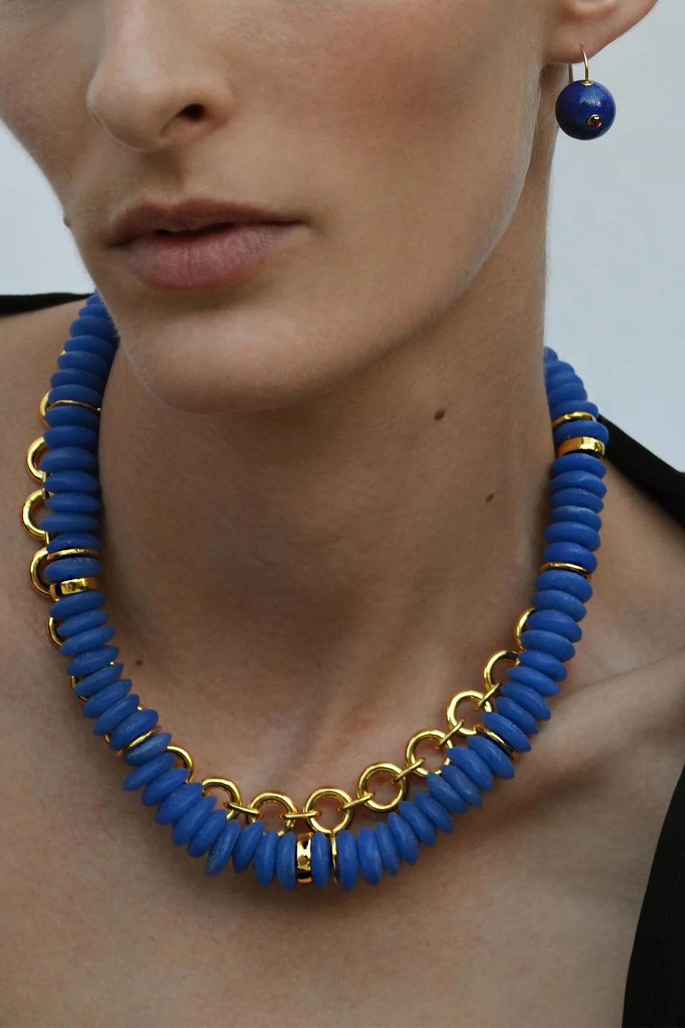 Electric Blue Laguna Necklace-BLUE-JEWELRYBOUTIQUENECKLACE O-LIZZIE FORTUNATO