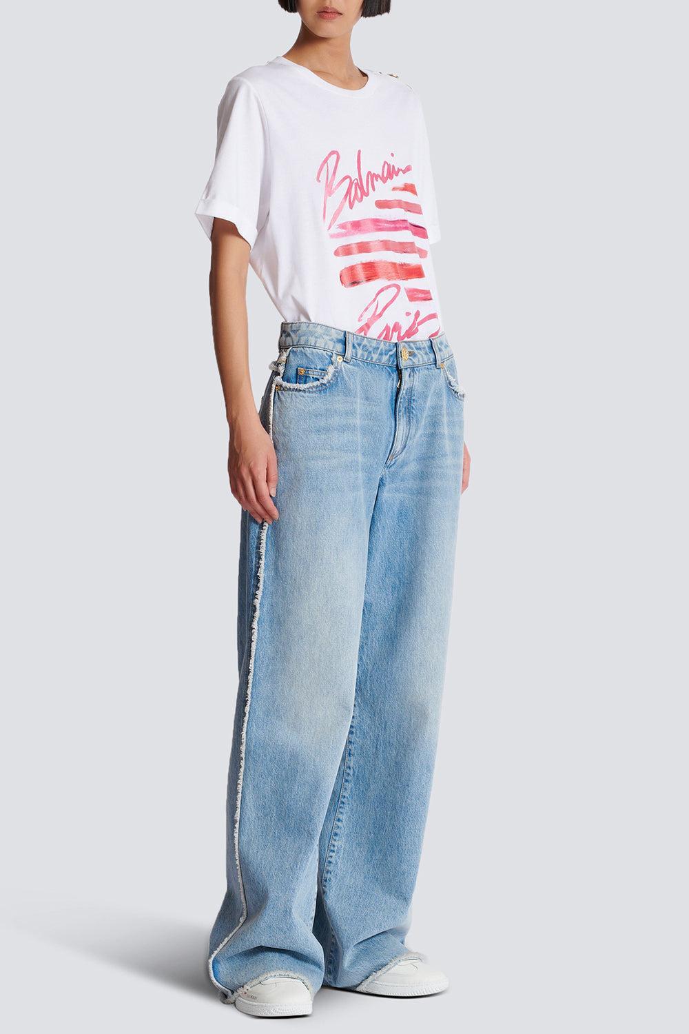 Raw Edge Straight Jeans-BLJNCLAI-36-CLOTHINGPANTDENIM-BALMAIN