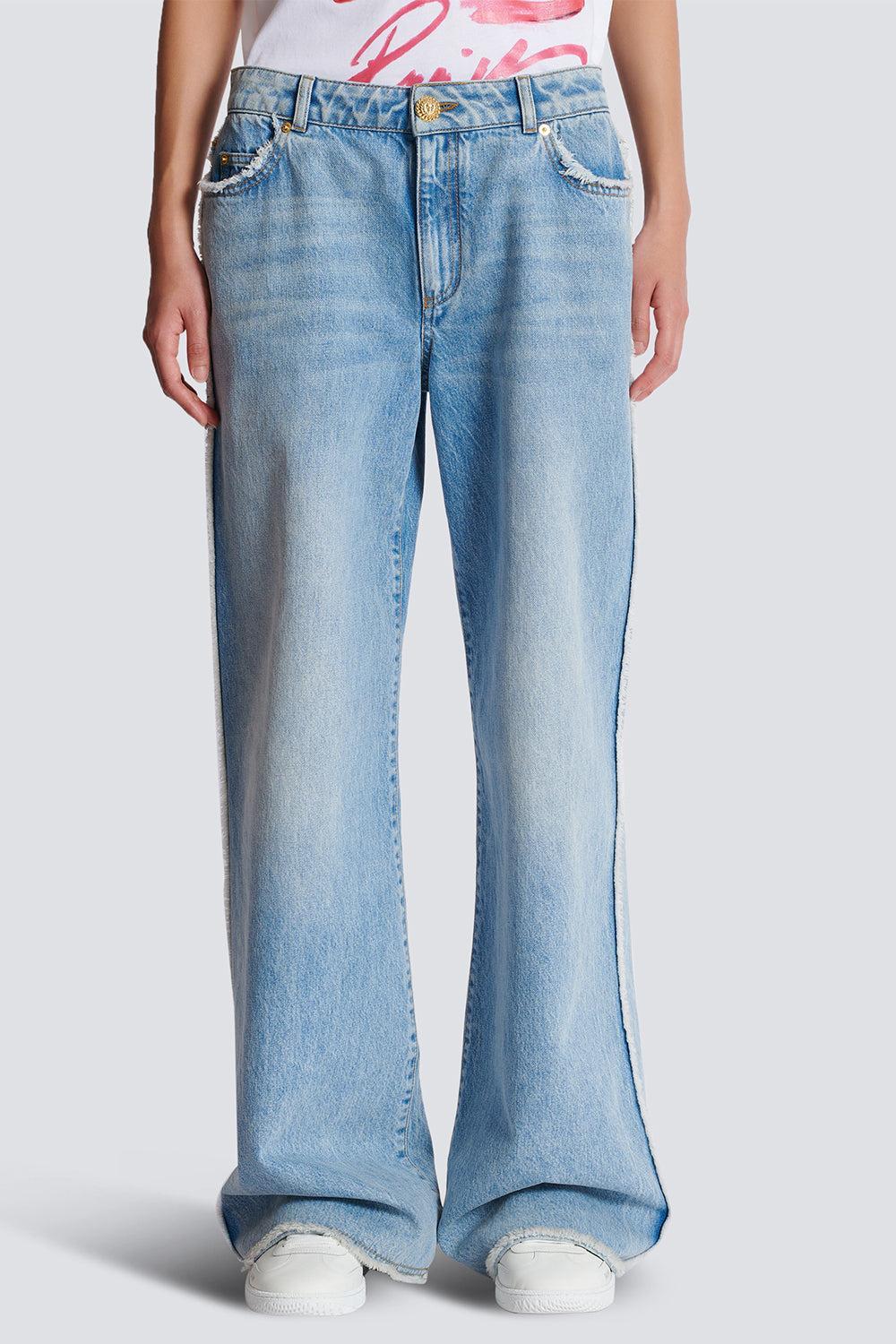 Raw Edge Straight Jeans-BLJNCLAI-36-CLOTHINGPANTDENIM-BALMAIN