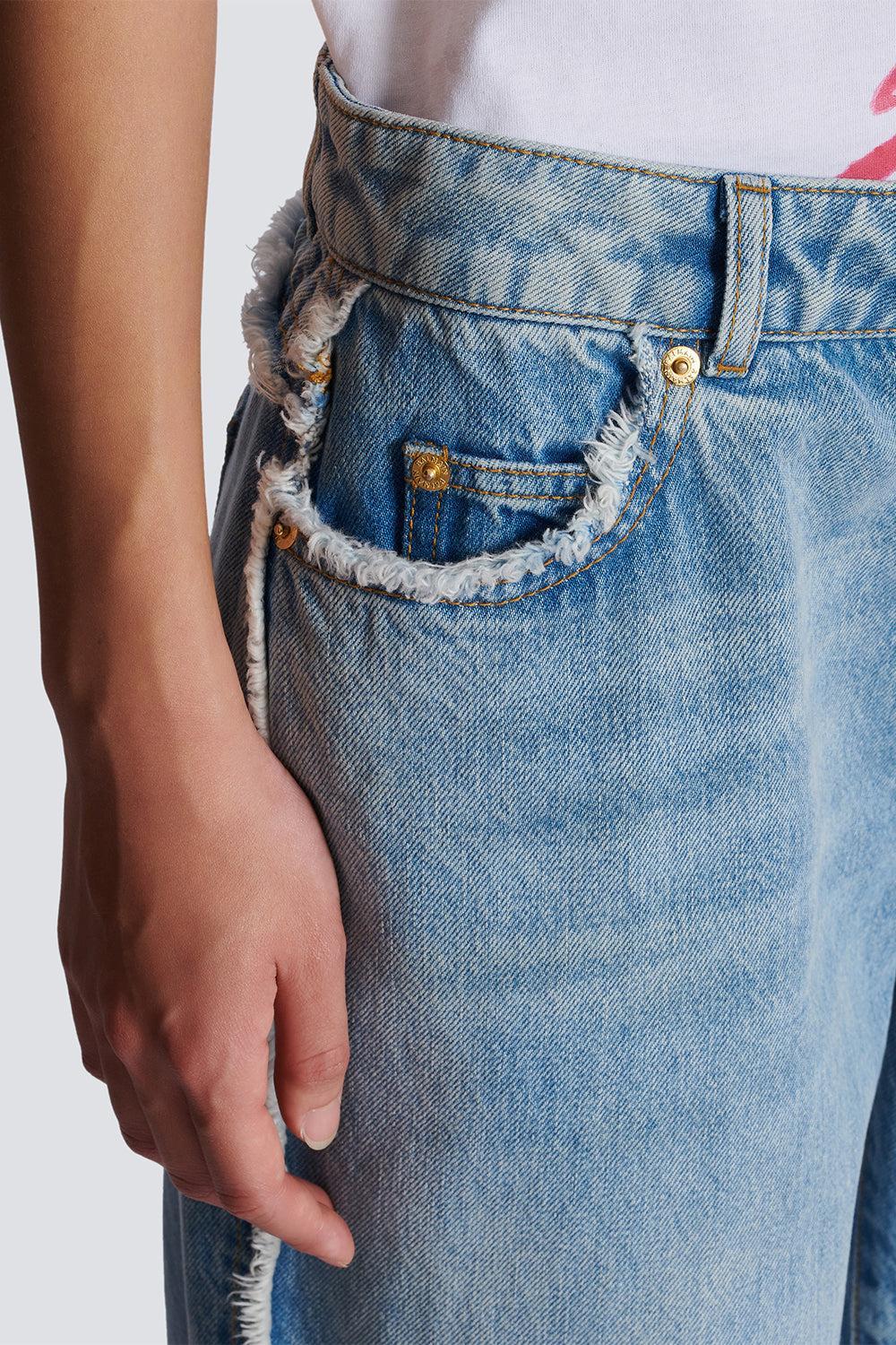 Raw Edge Straight Jeans-BLJNCLAI-36-CLOTHINGPANTDENIM-BALMAIN