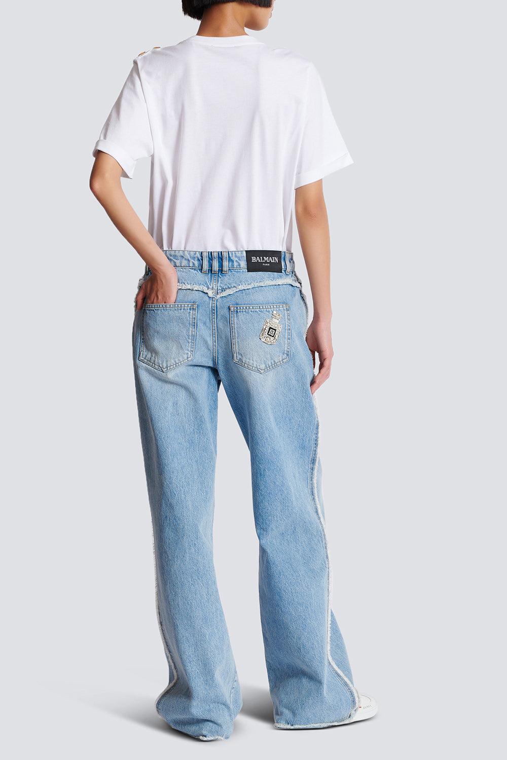 Raw Edge Straight Jeans-BLJNCLAI-36-CLOTHINGPANTDENIM-BALMAIN