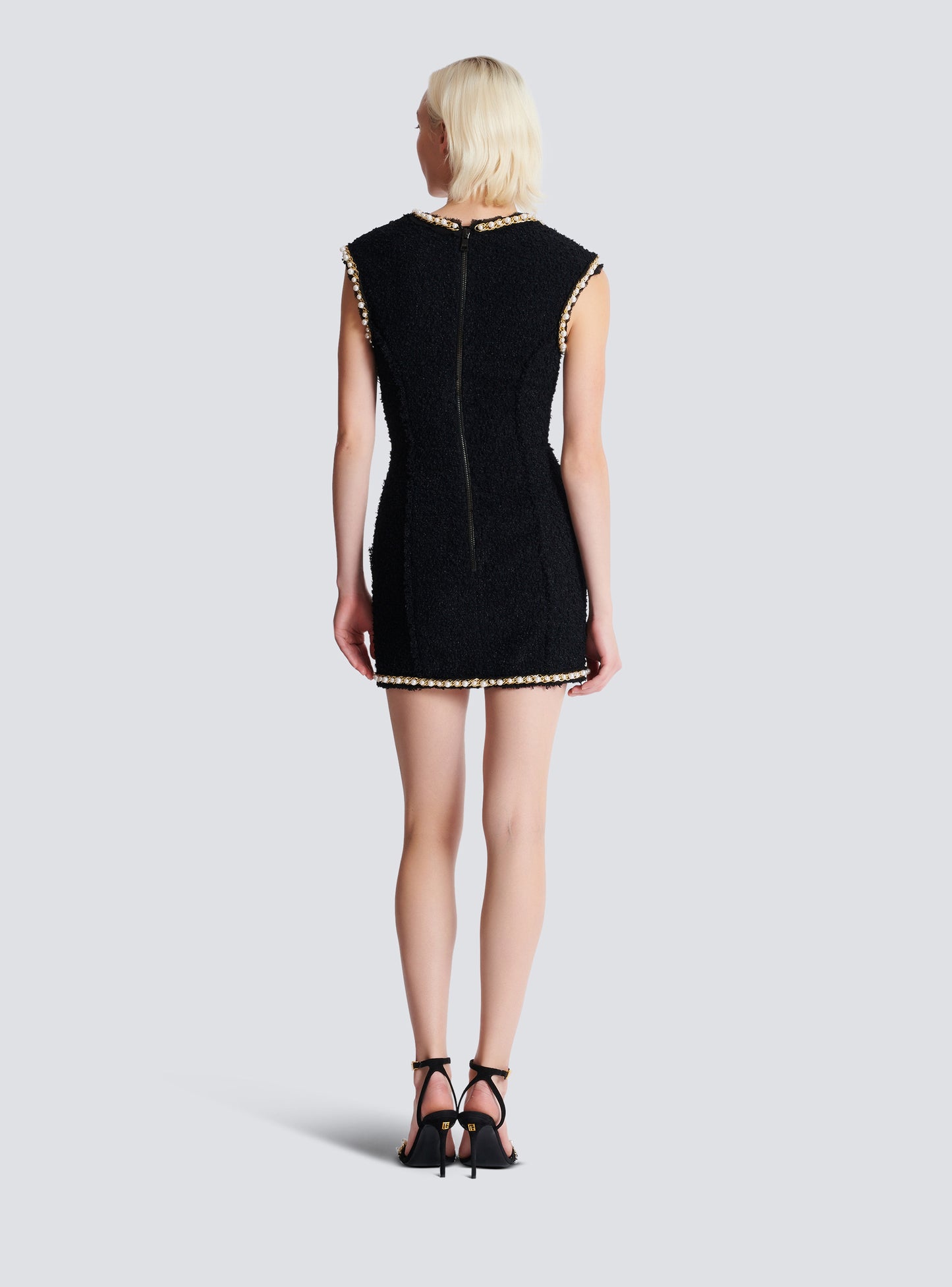 Open Neck Chain Detail Dress-NOIBLNC-36-CLOTHINGDRESSCASUAL-BALMAIN