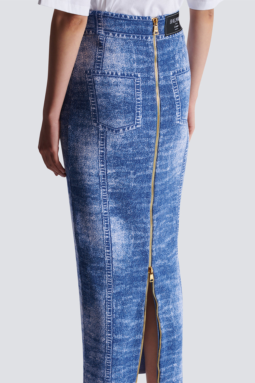 BALMAIN-Trompe L'Ciel Midi Skirt-