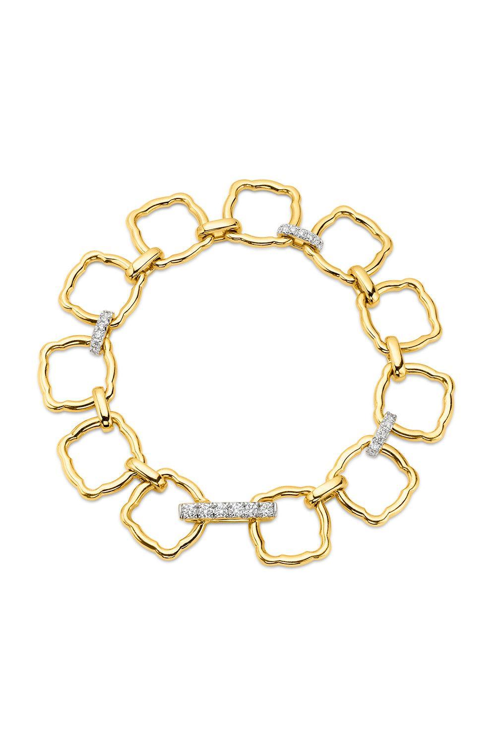 Diamond Mosaic Motif Bracelet-YELLOW GOLD-7-JEWELRYFINE JEWELBRACELET O-EDINA KISS
