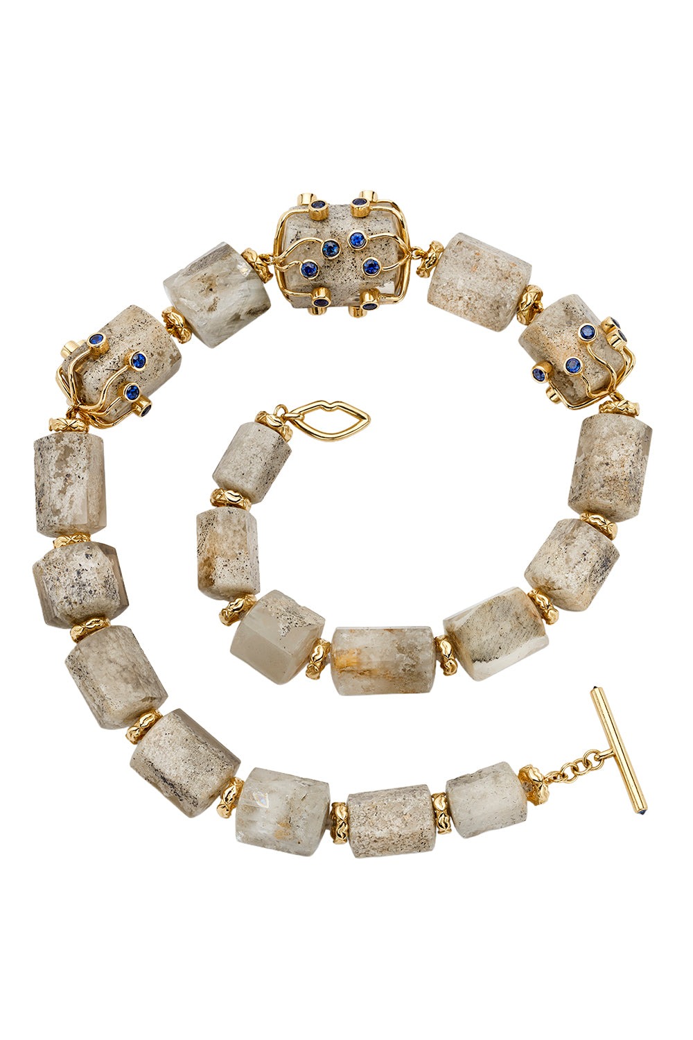 Quartz Sapphire Garden Eye Lash Necklace